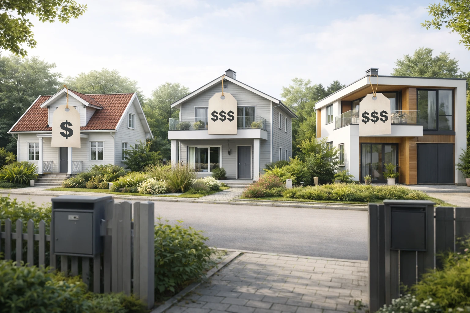 Graf över bostadspriser
