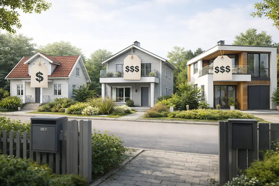 Graf över bostadspriser